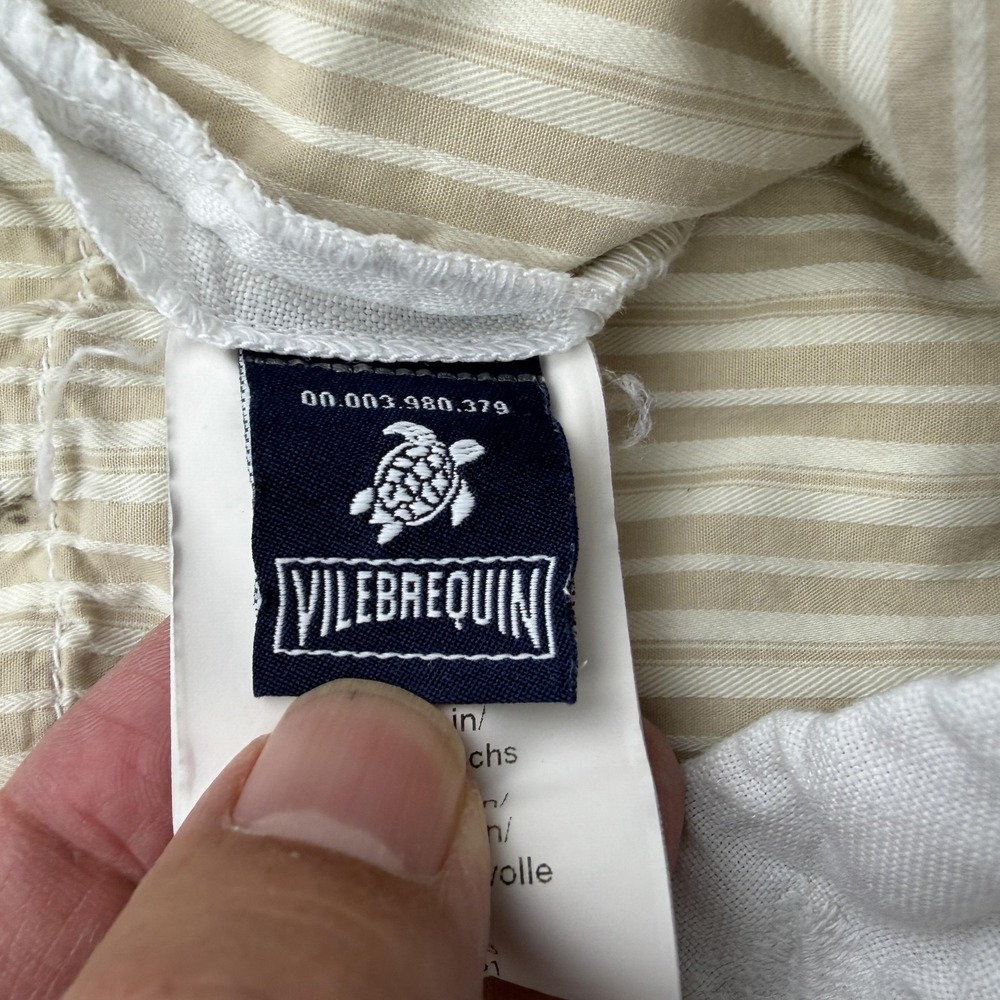 Vilebrequin Shorts Mens 32 White Linen Cotton Bermuda Pockets 11 Inseam Feather - Picture 4 of 11
